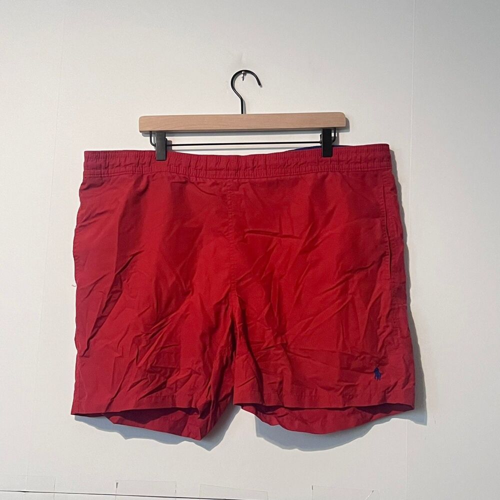 Vintage 90s Polo Ralph Lauren Mens Nylon Swim Trunks Size XL Red Board Shorts